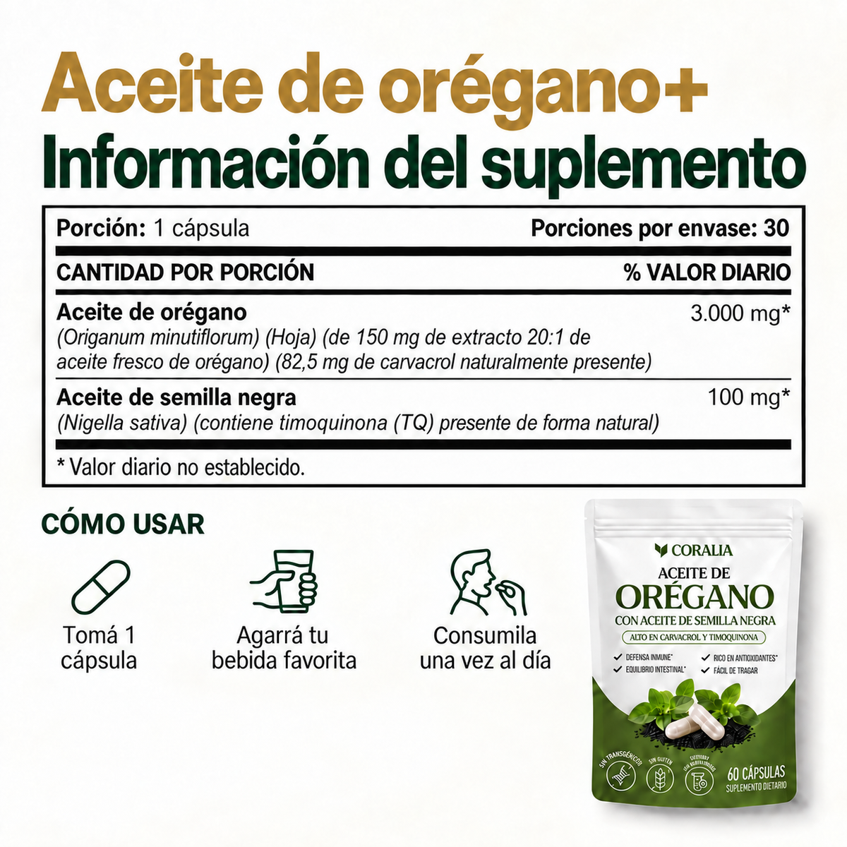 Coralia® Aceite de Oregano - Capsulas